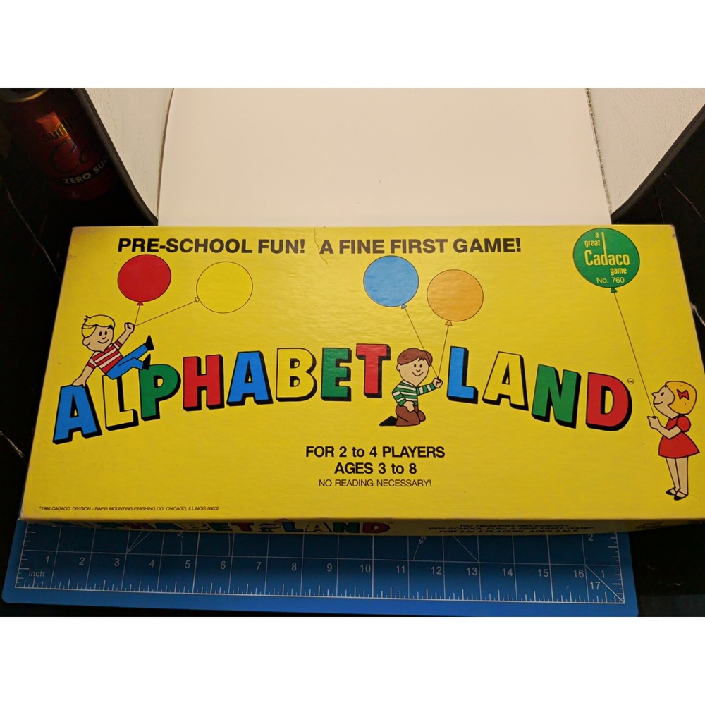 Cadaco Alphabet Land Letters Board Game w/ Spinner, 2-4 Players, Ages 3-8 1984